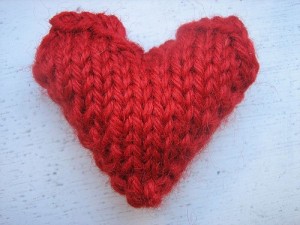 Knitted love heart
